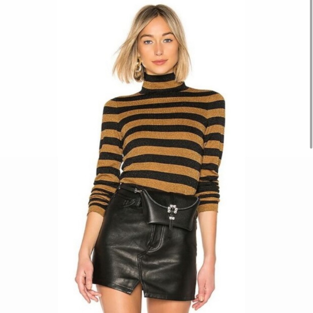 Alice and Olivia Metalic striped turtleneck. XS worn once.